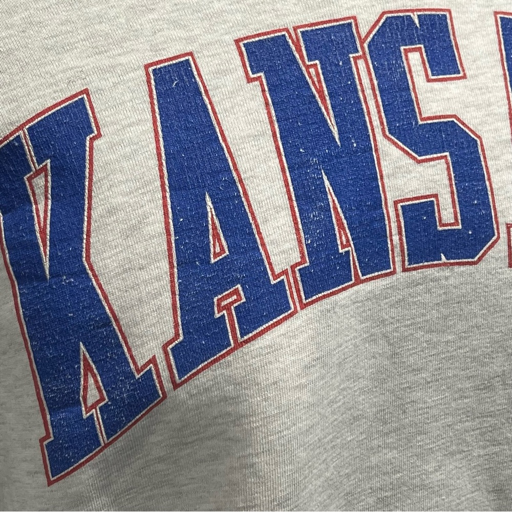 Vtg 90’s Galt Sand Kansas Jayhawks KU Crewneck Sweatshirt Large NCAA Rock Chalk - Picture 4 of 13